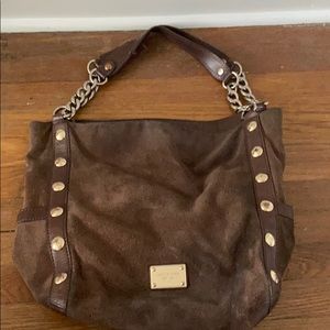 Brown michael Kors boho tote